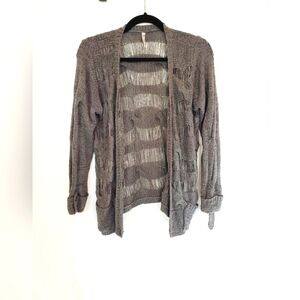 ZINGA gray open front cardigan with pockets